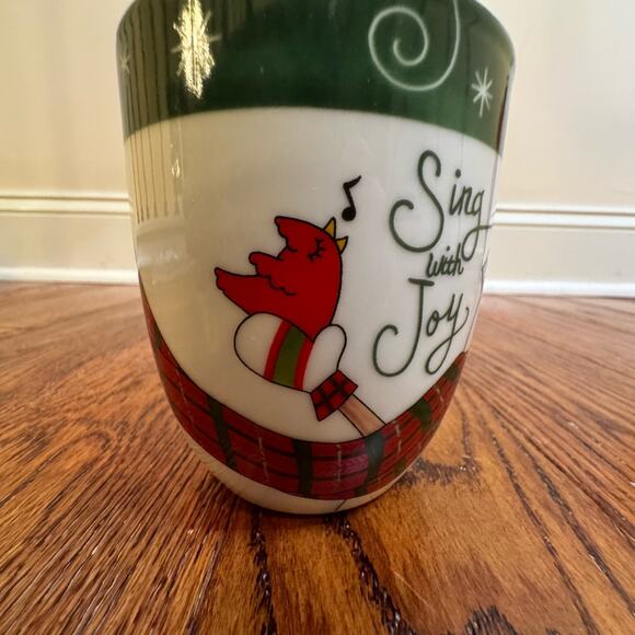 Four Fitz And Floyd Holly Hat Snowman Christmas Coffee Mugs Tea Cups Set of 4 - Picture 6 of 16